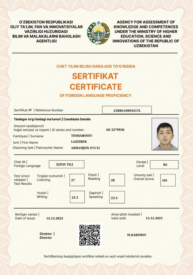 Milliy sertifikat